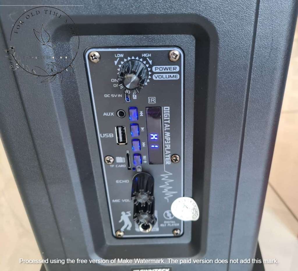 Finteck CH-7619 Portable 8` Karaoke Speaker with Mic, Built in USB MP3 Player  Flashing Lights