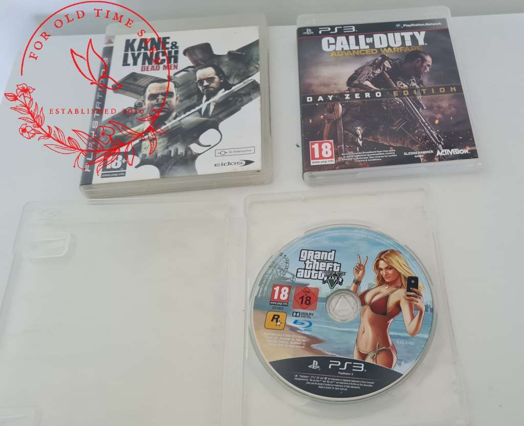 3x Playstation 3 Games, Kane and Lynch, Call of DutyAdvanced Warfare, GTA IV