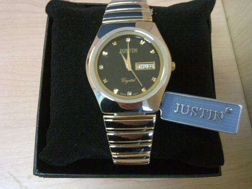 STUNNING JUSTIN CRYSTAL ORIGINAL MENS QUARTZ WATCH