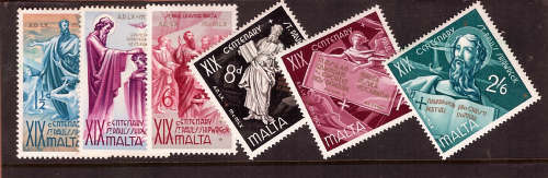 MALTA 1960 CENTENARY OF SHIPWRECK OF ST PAUL SET OF 6 MOUNTED MINT.SG 295-300.CAT R56.5