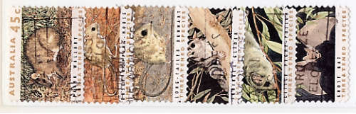 AUSTRALIA 1992 THREATENED SET OF SPECIES VFU.SG 1312-17