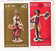GERMANY WEST 1976 EUROPA.LUDWIGSBURG CHINA FIGURES SET OF 2 LMM.SG 1782-83