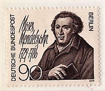 GERMANY WEST BERLIN 1979 250TH BIRTH ANNIV OF MOSES MENDELSSOHN (PHILOSOPHER) 90pf BLACK LMM.SG B576