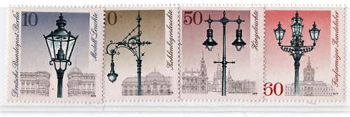 GERMANY WEST BERLIN 1979 300th ANNIV OF STREET LIGHTING SET OF 4 LMM.SG B578-B581