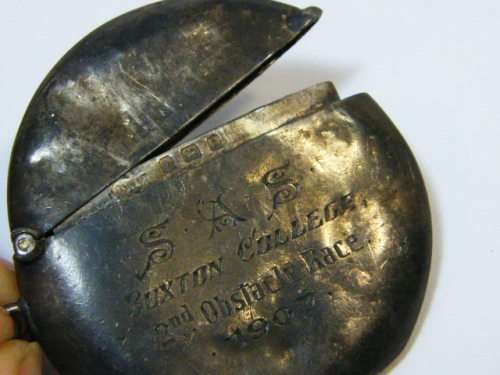 Antique silver match holder S.A.S obstacle Race 1907