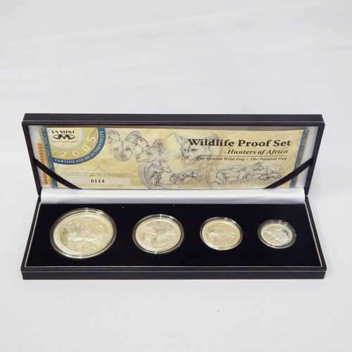 2005 RSA Silver Wildlife Proof Set - The African Wild Dog - Only 372 sets issued