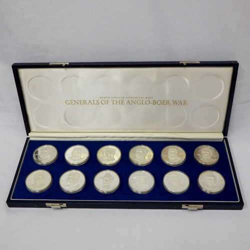 Generals of the Boer War Proof Silver medallion set