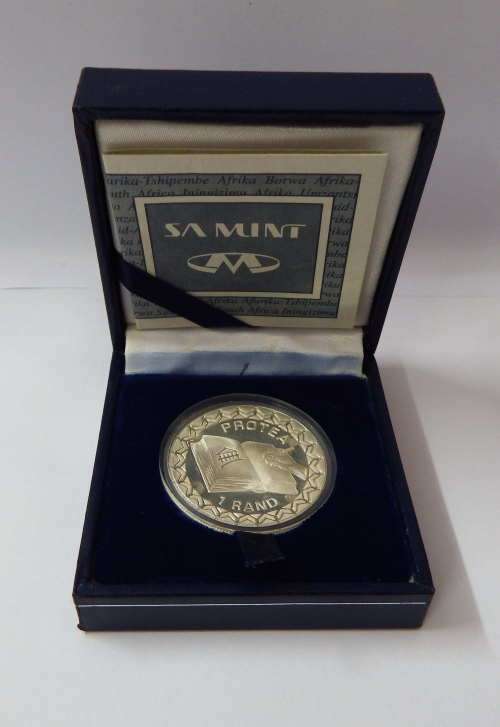 1996 RSA Proof Silver Protea R1 Constitution with box and COA