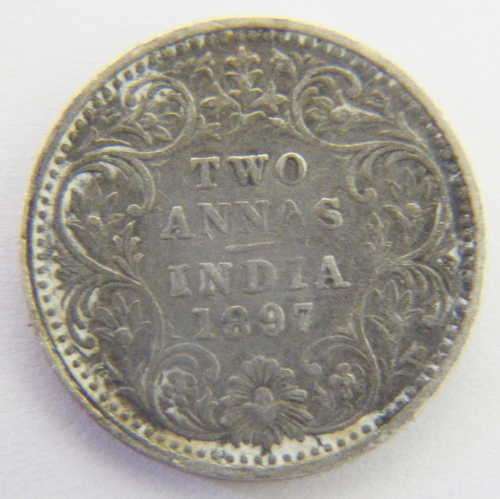1897 India (British) 2 Annas coin