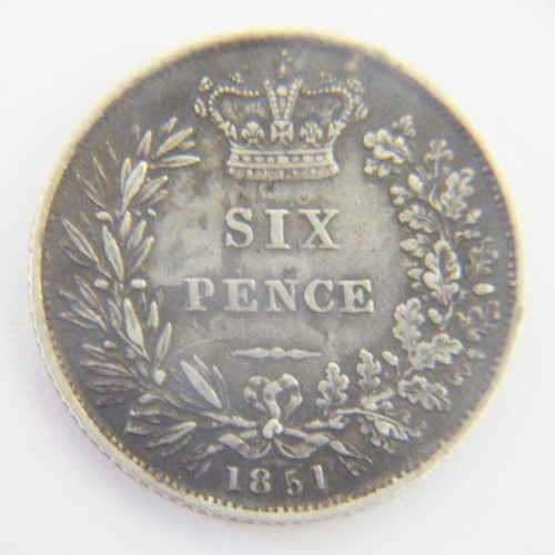1851 Great Britain Victoria silver 6d sixpence