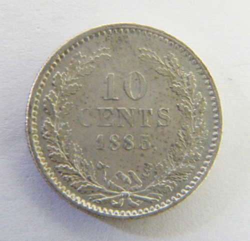 Netherlands 1885 silver Willem 3 - 10 cent