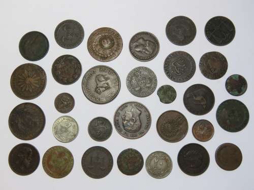 Lot of 30 antique coins - All older than 100 years