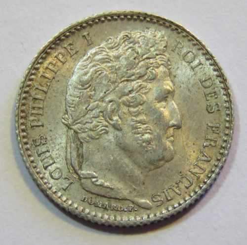 1847 France Silver 25 cent - Excellent