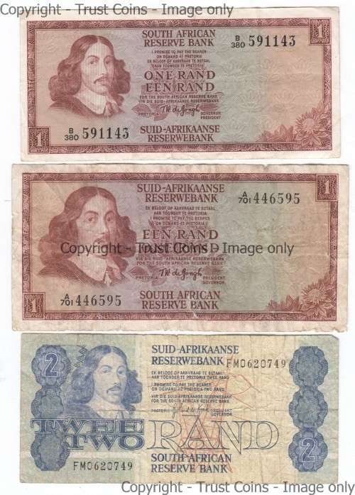 Lot of 8 old South African banknotes