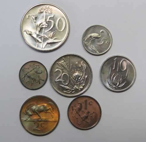 1974 RSA set of coins 1/2 cent to 50 cent