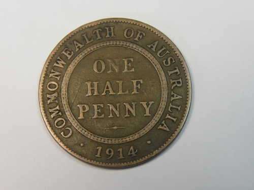 1914 Commonwealth of Australia half penny coin