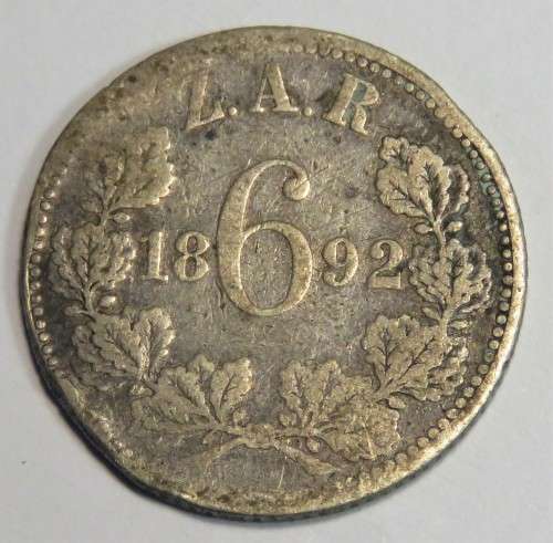 1892 ZAR 6 pence
