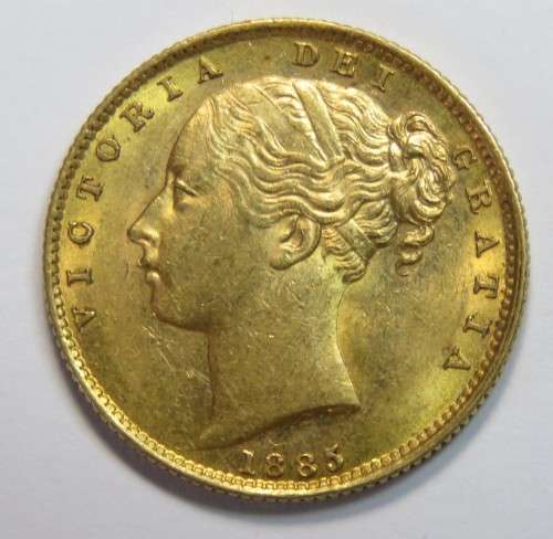 1885 Great Britain Victoria sovereign Sydney mint - Uncirculated shield version