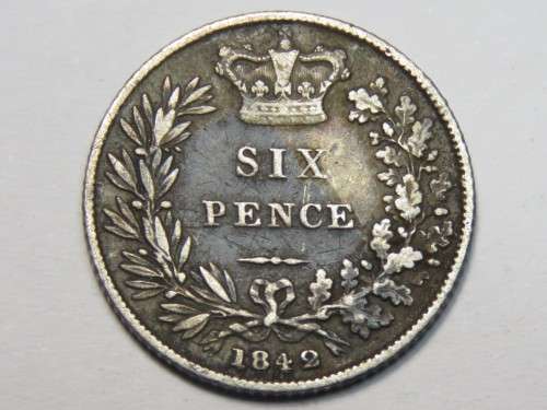 Great Britain 1842 Victoria sixpence VF