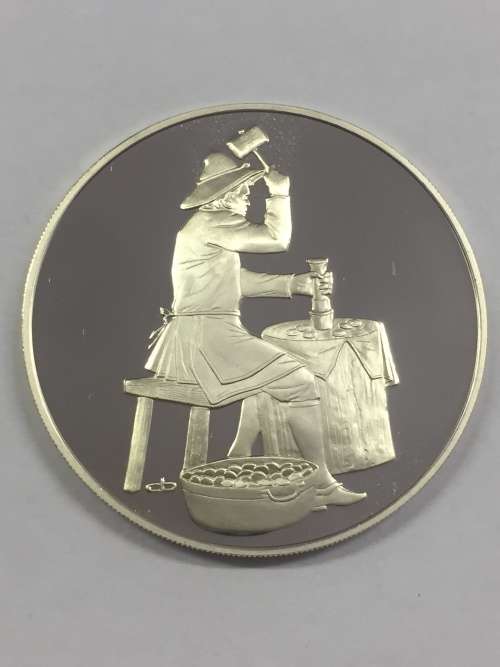 Sterling silver proof medallion honoring the First Coins struck in Monaco