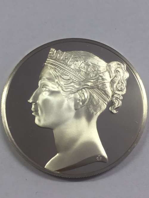 Sterling silver proof medallion honoring 75th Anniversary of Cayman islands first postage stamp 1976