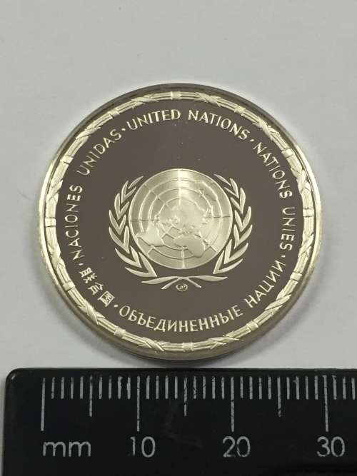 Ukraine United Nations proof sterling silver medallion - weighs 13.3 grams