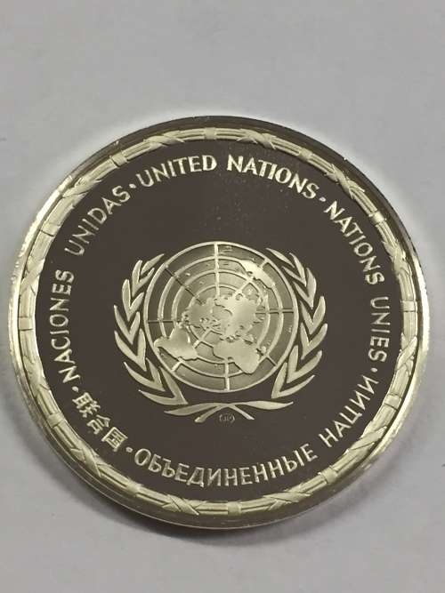Ethiopia United Nations proof sterling silver medallion - weighs 13.6 grams