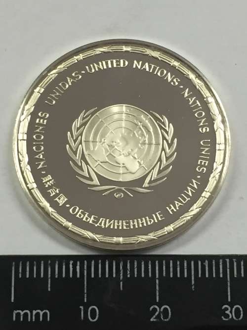 Syria United Nations proof sterling silver medallion - weighs 13.4 grams