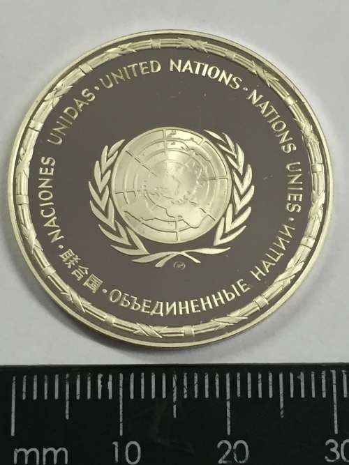 Belgium united Nations proof sterling silver medallion - weighs 13.5 grams