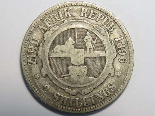 ZAR Kruger 1896 two shillings - Well used