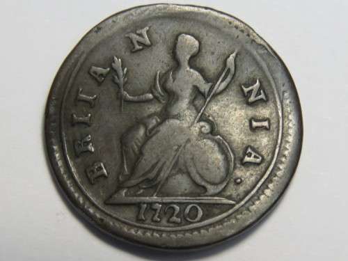 Great Britain 1720 George 1st farthing - Fine