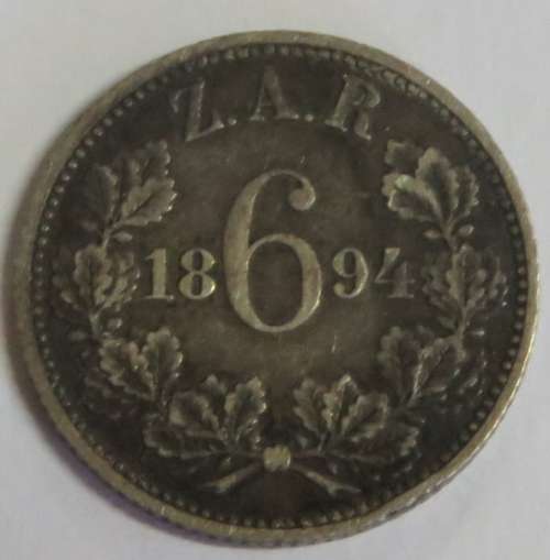 ZAR Kruger 1894 Sixpence