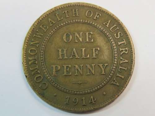 1914 (L) Australia 1/2 Penny - VF