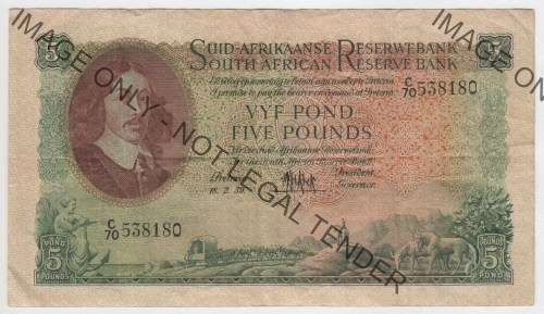 MH de Kock 5 Pounds 18-2-59 Excellent Condition