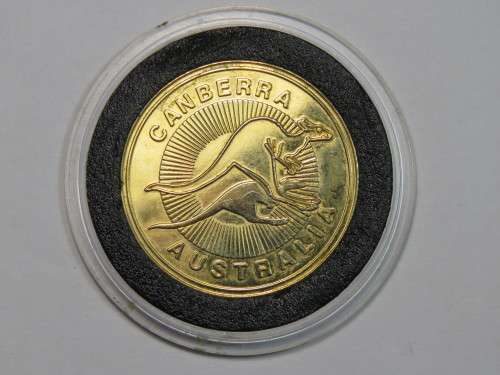 Canberra Australia gold plated coin medallion