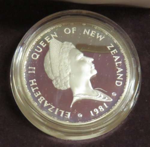 New Zealand 1981 Royal visit silver dollar