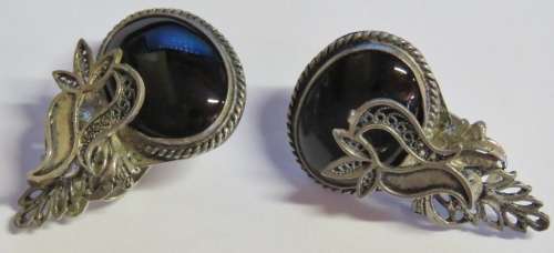 Sterling silver antique earrings - Clip-on - Excellent