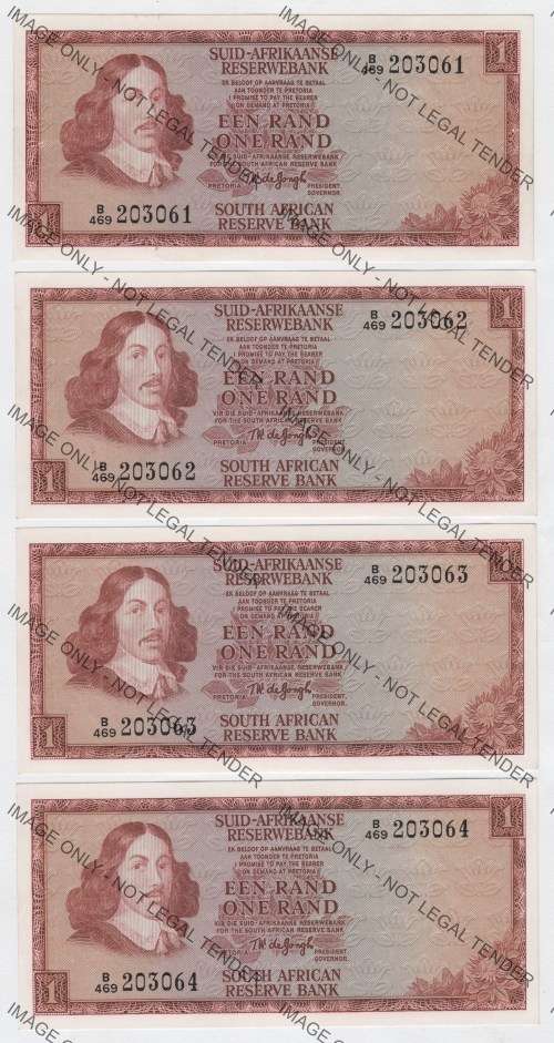 TW de Jongh 3rd issue 1975 - Lot of 10 R1 notes - UNC B469 - consecutive numbers