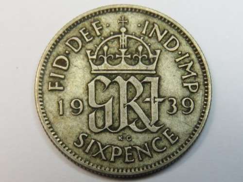 SAU Silver 1939 British sixpence to use as a filler