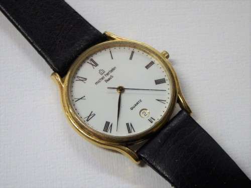 Michel Herbelin mens watch - Slimline with leather strap - Working