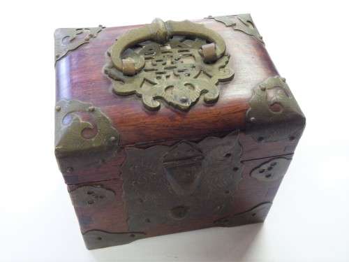 Tea caddy box made from wood and brass by zeo chang co.