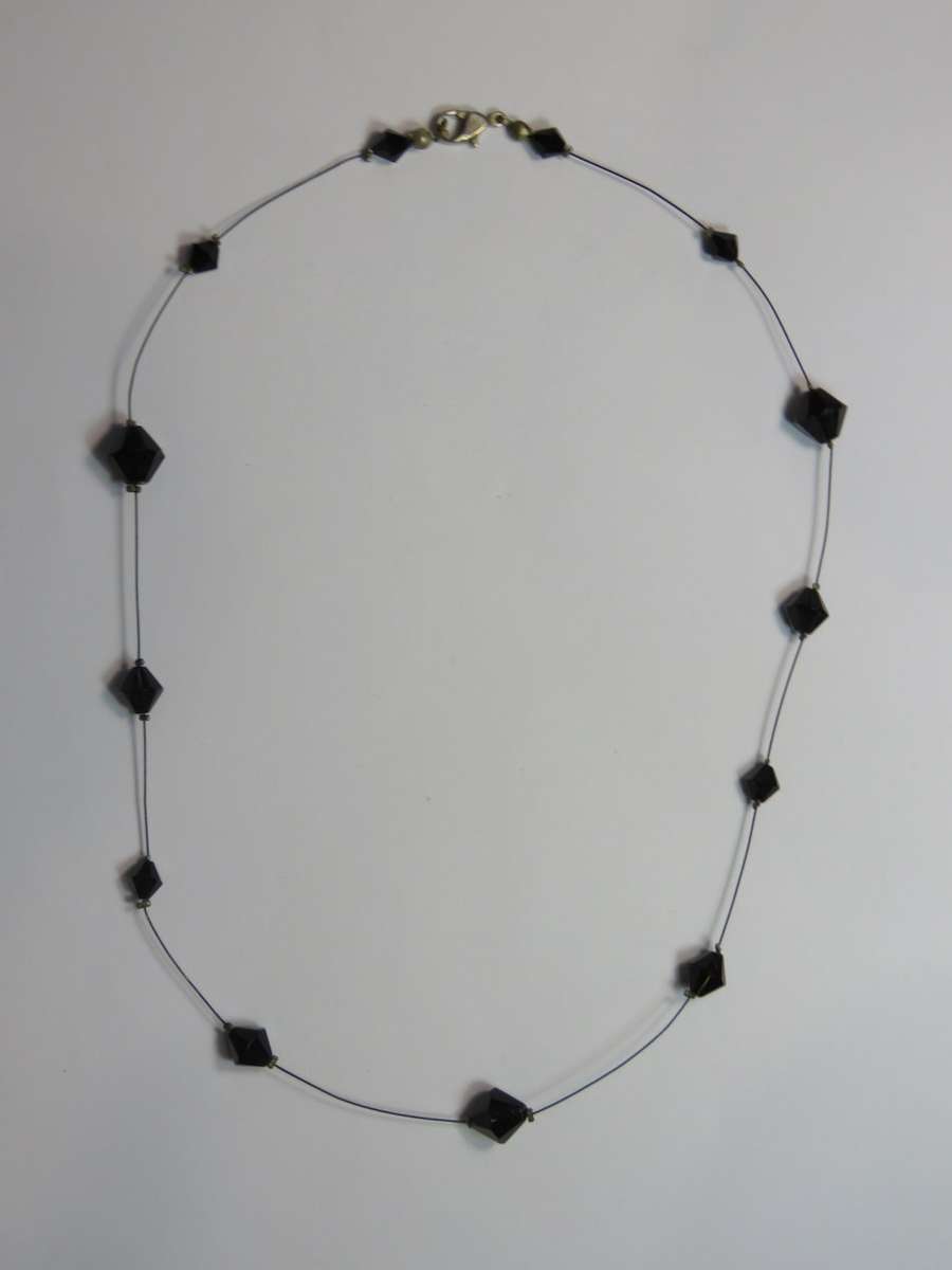 Black Swarovski crystal necklace