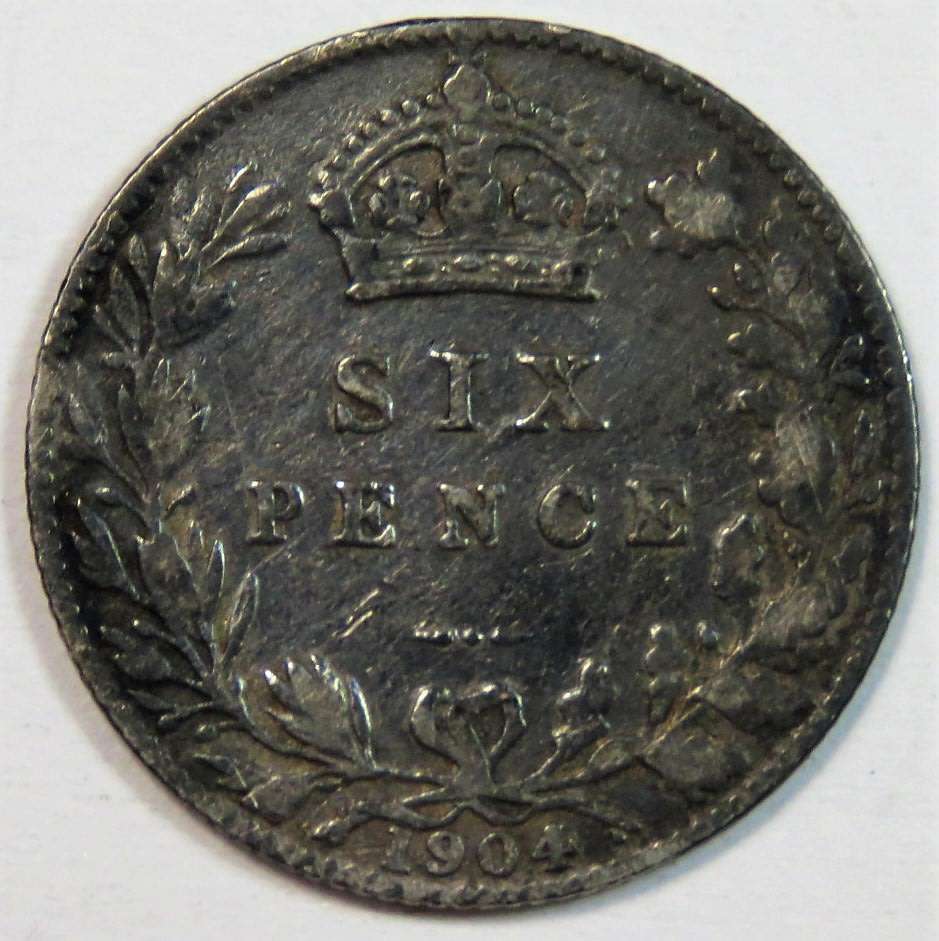 1904 Great Britain Six pence toned