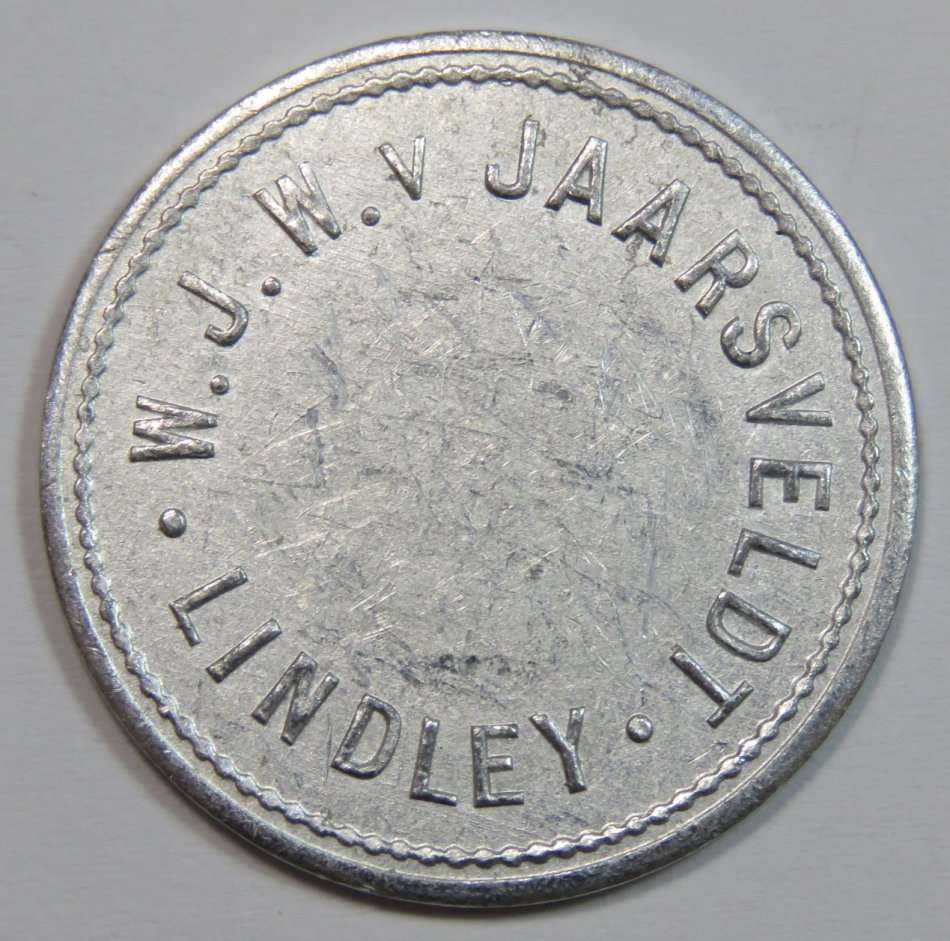 WJW van Jaarsveld Orange Free State 10 Shilling token - Excellent condition