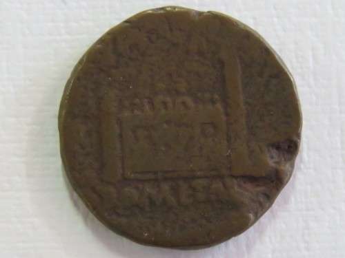 Roman coin of Caeser Augustus 27 BC to 14 AD Caeser when Christ was born - 2000 years old