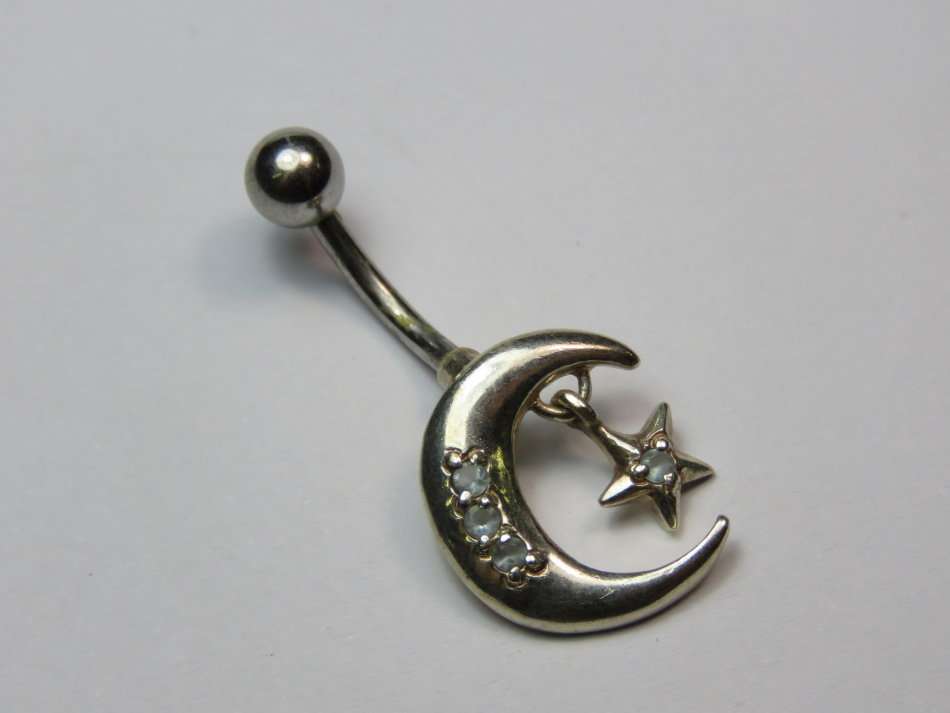 Sun and Moon navel ring