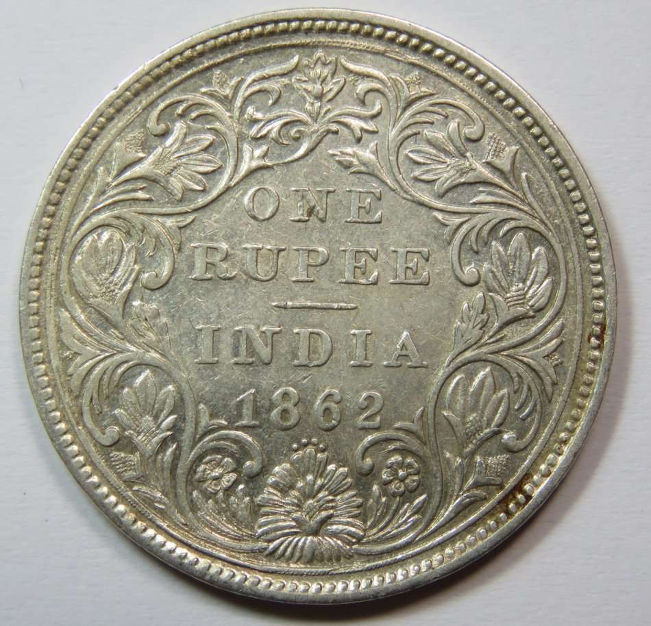India 1 Rupee 1862 XF