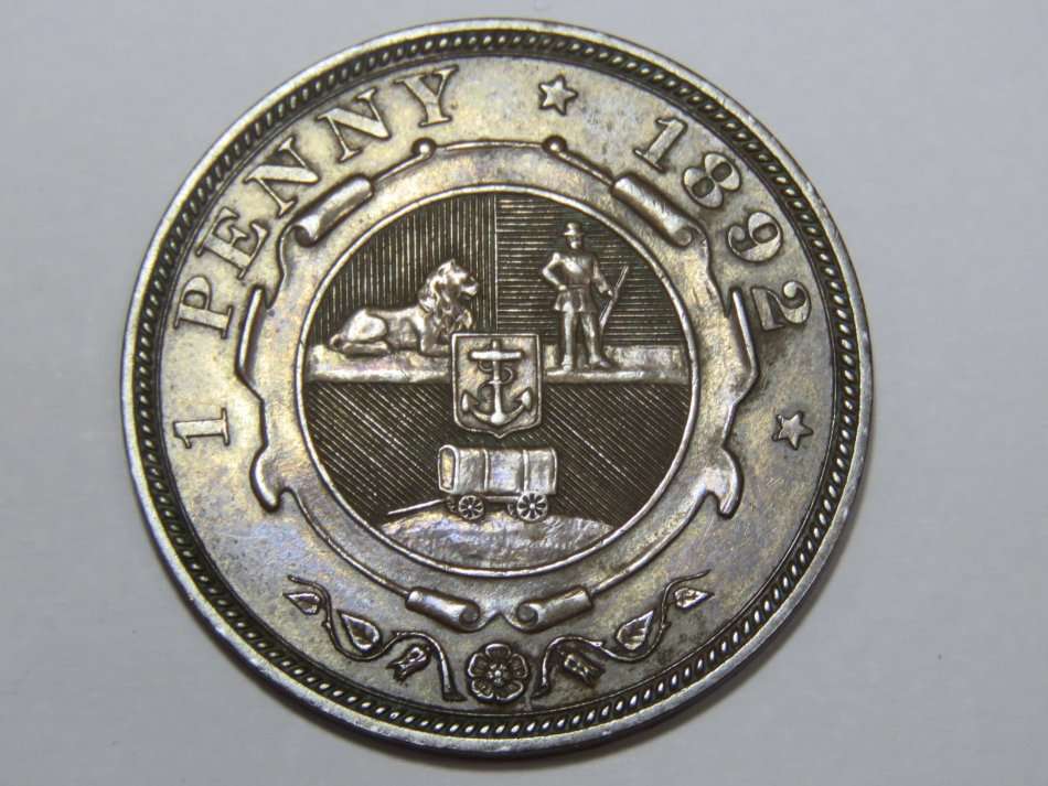 ZAR 1892 Kruger penny - VF+