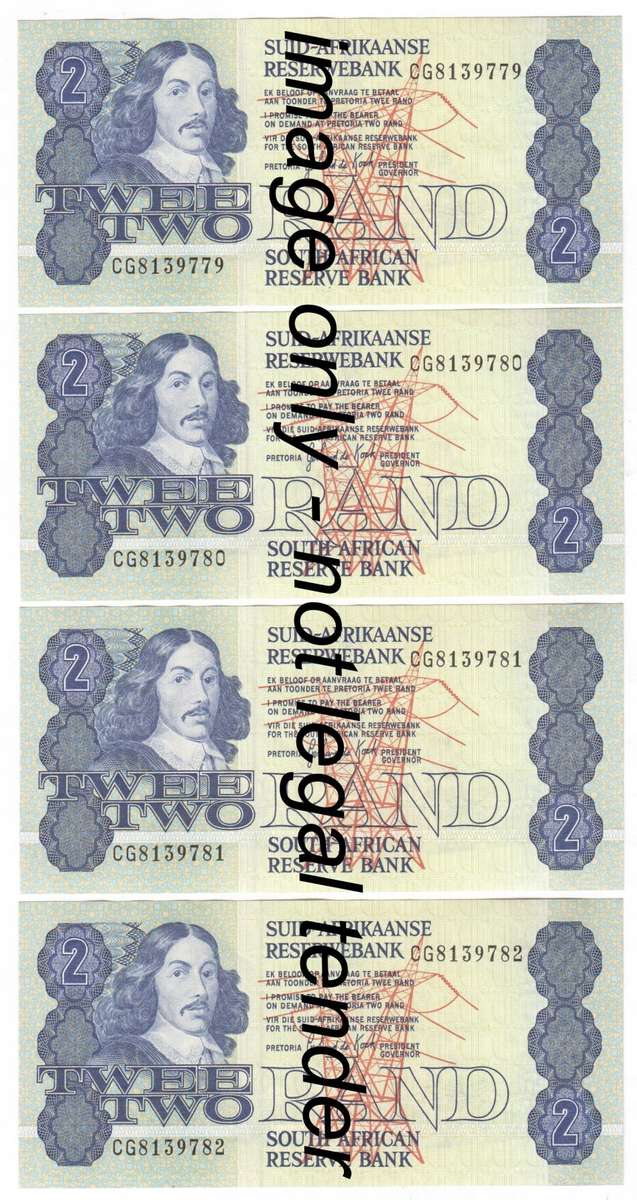 GPC de Kock 3rd Issue lot of 9 uncirculated R2 notes with consecutive numbers CG