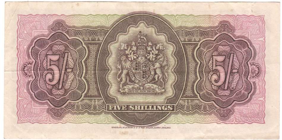 Bermuda 1952 Five Shillings XF